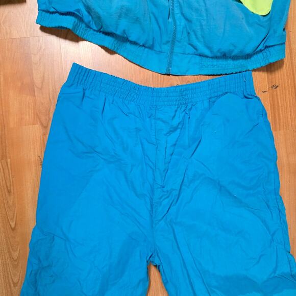 Vintage Isle Plus Track Set Womens 1X Plus Blue Floral Windbreaker Jacket 80s - Picture 11 of 16